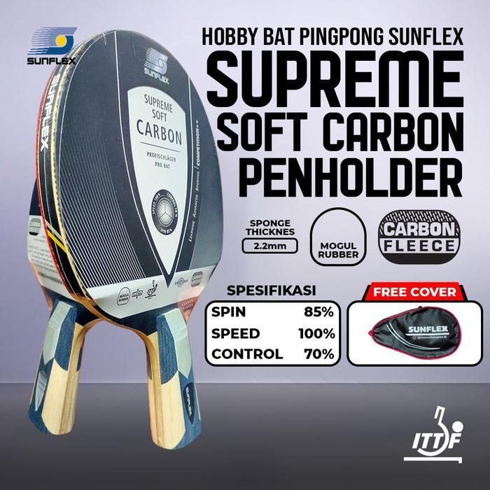 PINGPONG BAT TENIS MEJA SUNFLEX SUPREME SOFT CARBON PENHOLDER
