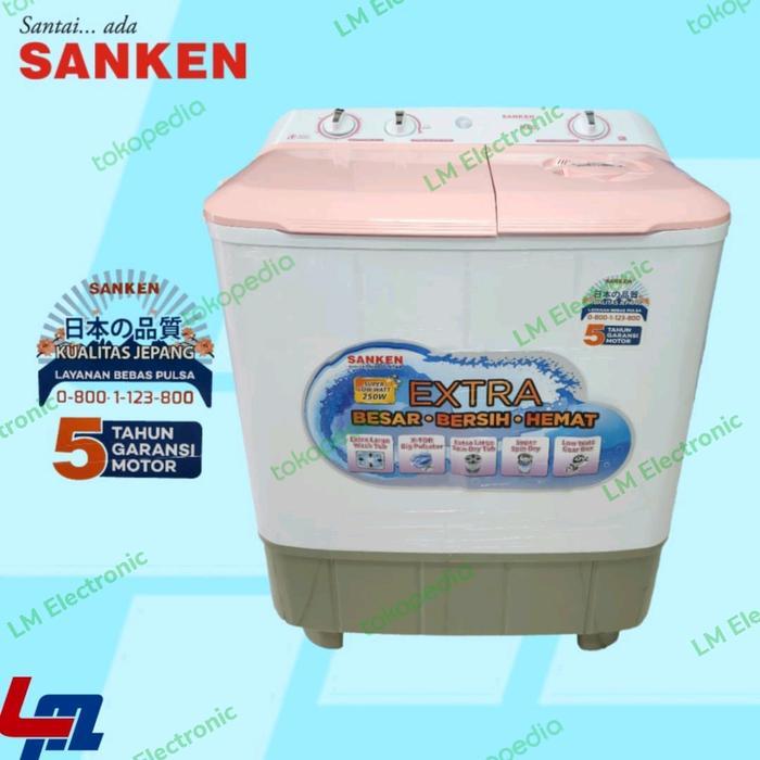 SANKEN Mesin Cuci 2 tabung 7Kg TW9110PK / TW-9110 / TW 9110