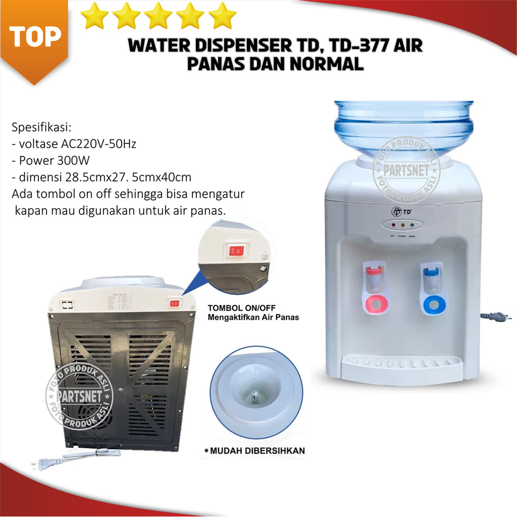 Water Dispenser Hot & Normal Twin Dog TD-377 TD377 Dispenser Air