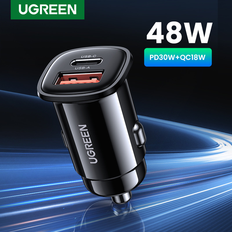 NEW-INUGREEN USB Car Charger 30W Quick Charge 4.0 QC4.0 QC3.0 PD Type C Fast Car USB Charger For