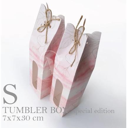 10 Pcs Box Tumbler Marble Flower Box botol Souvenir 7x7x30cm