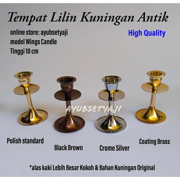 Tempat Lilin Sayap Tinggi 10cm kuningan CANDLE WINGS Panjang 10 cm