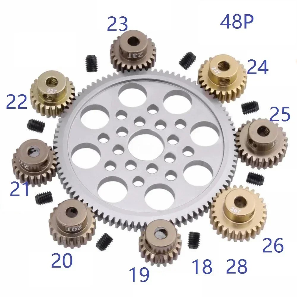 Metal 48P Spur Gear 92T 85T 80T Pinion 18T 19T 20T 21T 22T 23T 24T 25T 26T Motor Gears For Sakura