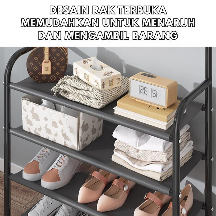 Stand Hanger Gantung Baju Tas Topi Rak Sepatu Modern / Gantungan Susun Serbaguna Kerudung Jilbab