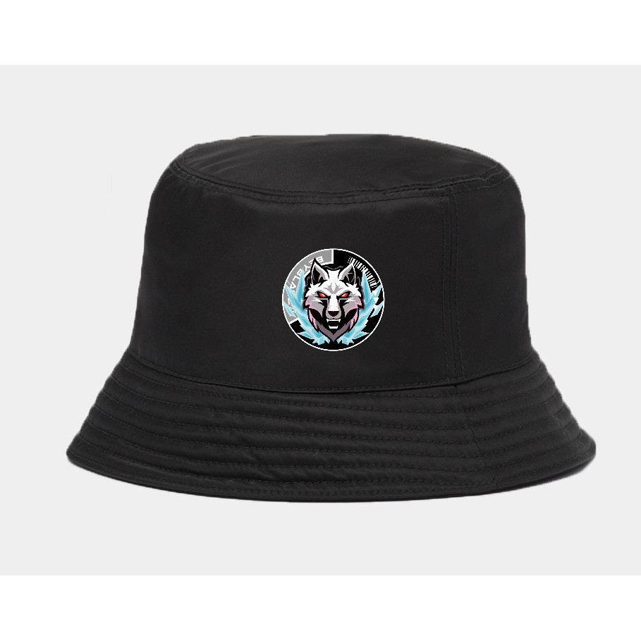 Topi bucket Anime Beyblade X Gear Chip logo silver wolf