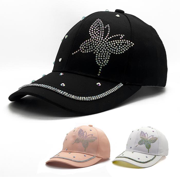 Caramel - Topi Baseball Distro Wanita Korea Fashion Casual Gaya Jepang Motif Kupu Putih Pink Pria