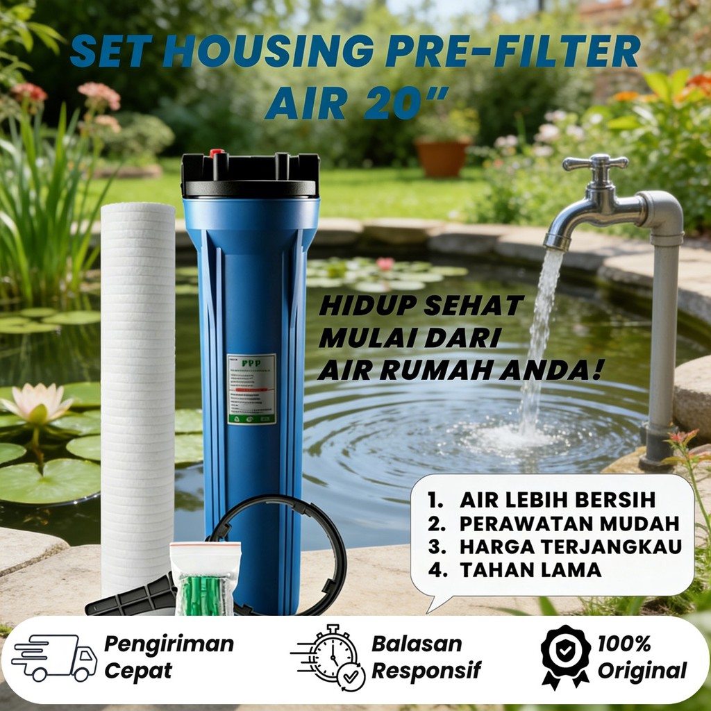 Housing Filter Air 20" / Water Filter Housing 20" -  Clear, 1/2 inch