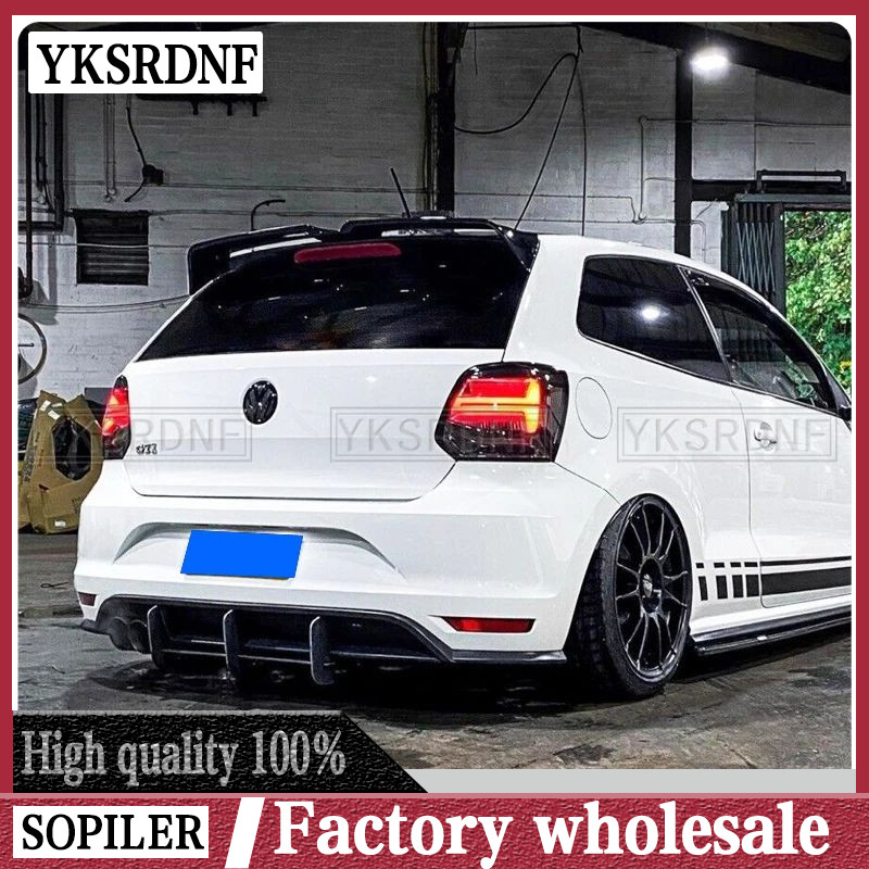 Hot Design For Vw Volkswagen Polo 6R Spoiler 2011 To 2017 High Quality Abs Spoiler By Carbon Fiber