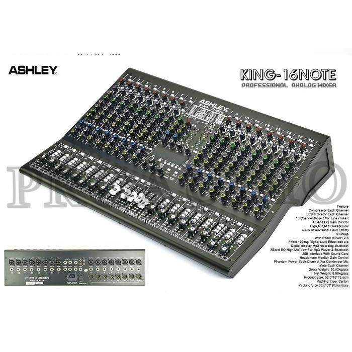 Mixer Audio Ashley 16 Channel King16 Note / King 16 Note / KING 16NOTE / KING 16NOTE / KING - 16 NOT