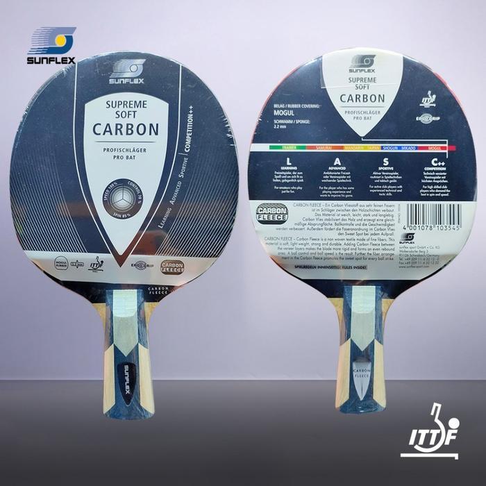 Bet Pingpong Tenis Meja SUNFLEX SUPREME Soft Carbon Competition Penholder Original