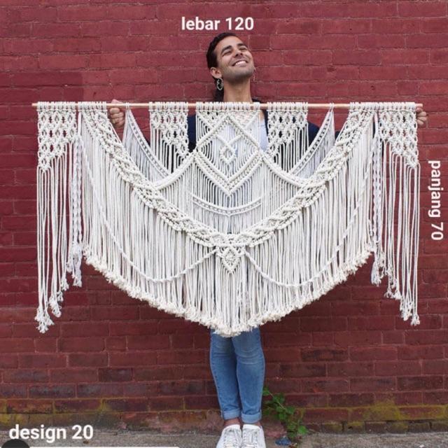 Macrame jumbo wall hanging hiasan dinding/ Wall Decor Big Rajut