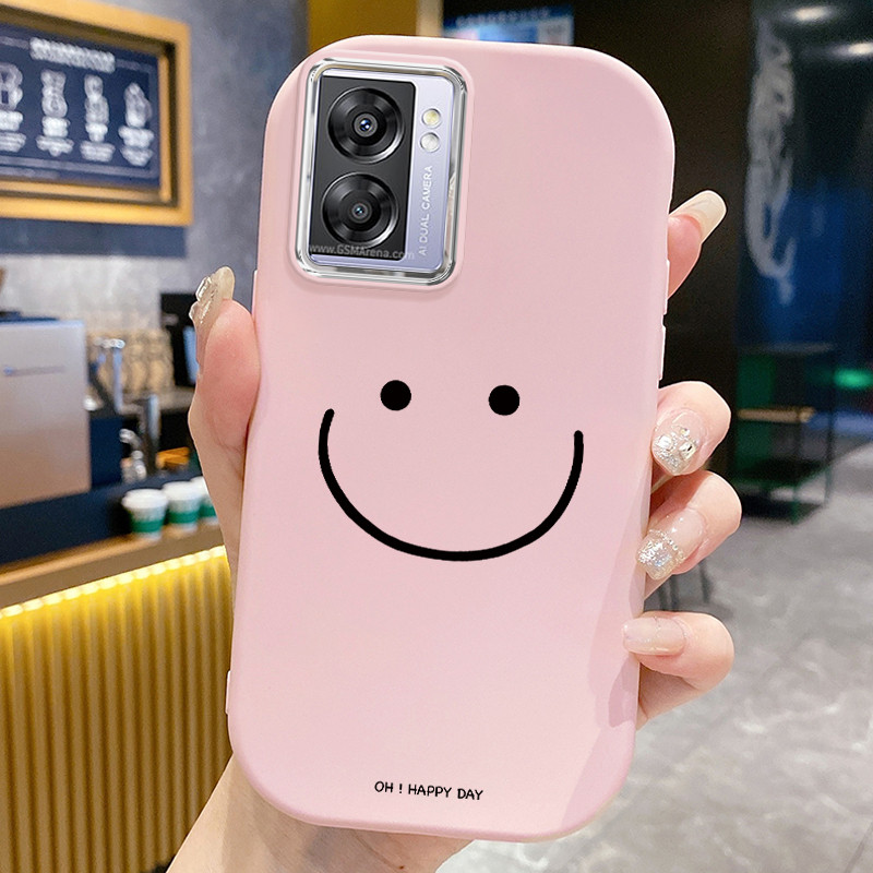 Casing Hp Untuk OPPO A57 2022 A77 2022 A57s A57e A77s Case Casing Senyum kematian pola Kesing HP Ces