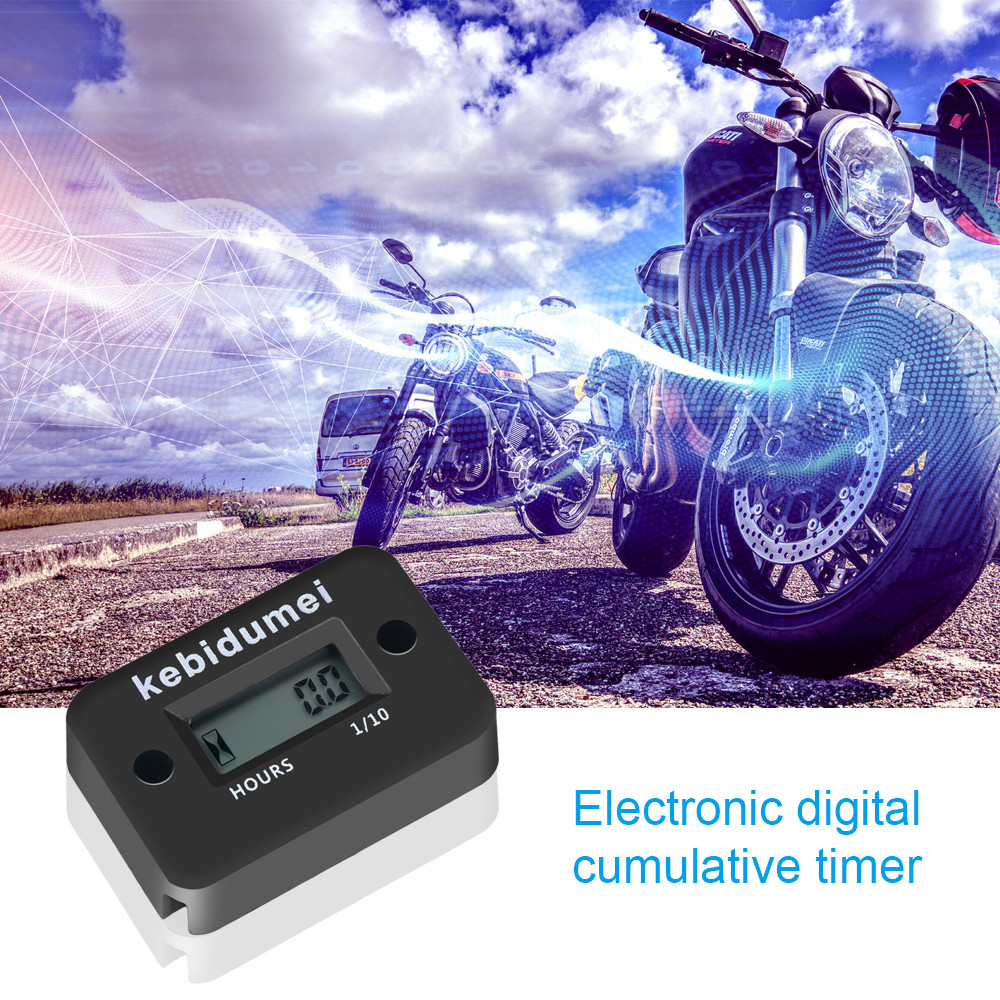Motorcycle Inductive Digital Waterproof Hour Meter inductive tach hour meter digital Accumulator Dig