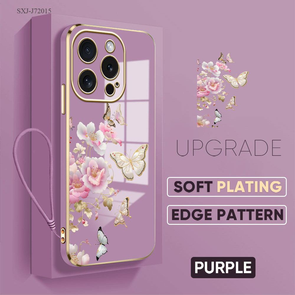 Fashion Lanyard Casing Hp Kupu Bunga For Samsung Galaxy J2 J4 J6 J7 Core Prime Pro Plus 2018 2017 20