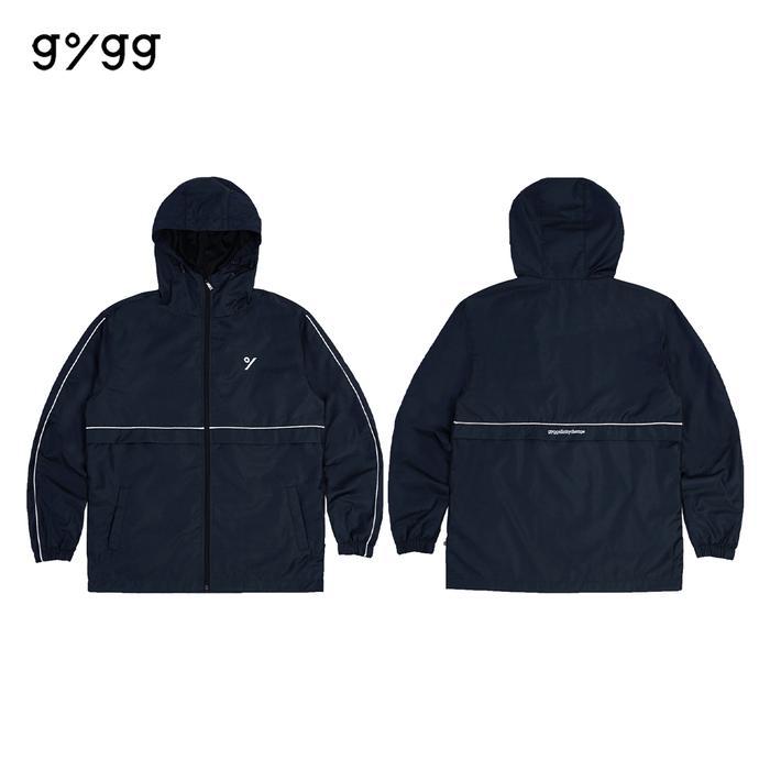 Gigg - Bloop - Jacket Parasut Cowok Navy - Jaket Waterproof Outdoor - Jaket Hoodie Nylon Pria