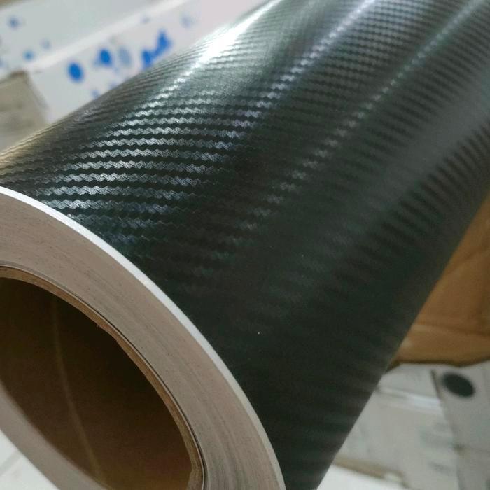 stiker skotlet carbon 3D hitam meteran