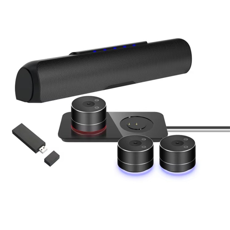 Wireless Speakerphone Conference Microphones Hi Fi Sound System Mike Speaker Portable Conference