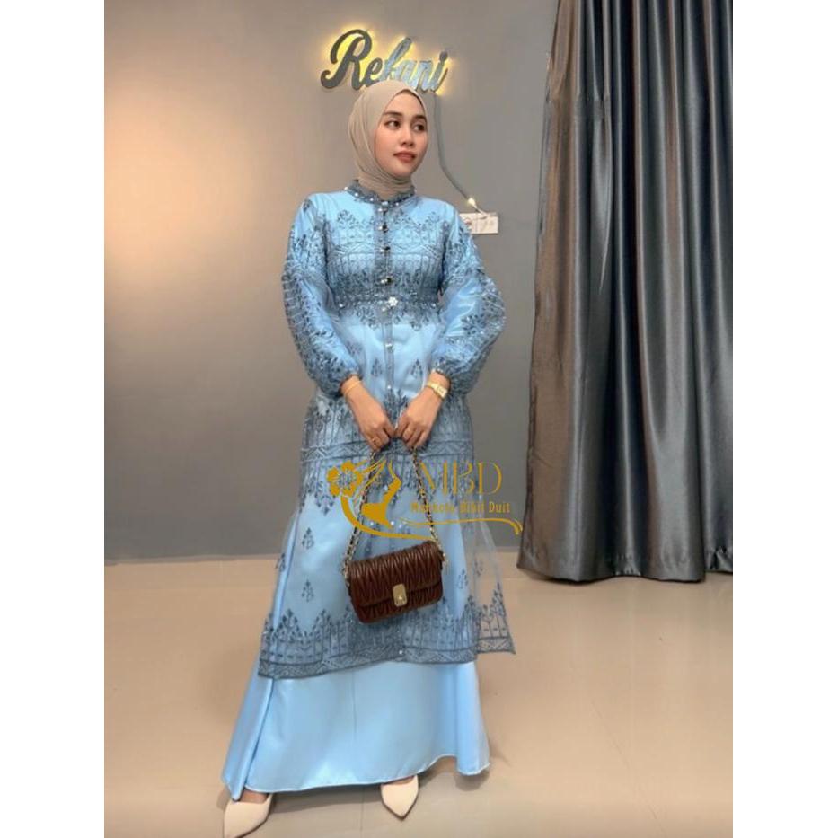 Nagita Outer Brukat Dres Gamis Brokat Sapto Kondangan Lebaran Kancing Depan Full Payet Terlaris
