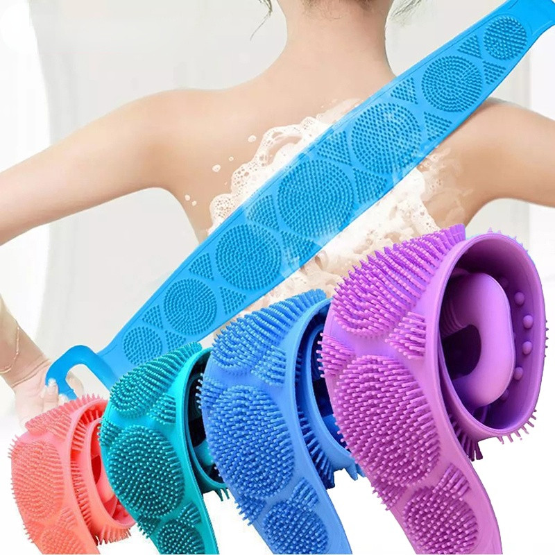 Body Silicone Brush Scrub Body Exfoliating Sponge Brush Bathroom Shower Back Brush Bath Scrub Clean