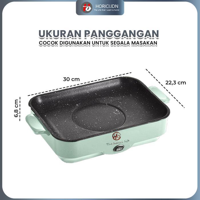 Panggangan Multifungsi BBQ Elektrik Panci Pemanggang Anti lengket Persegi Panjang Panci Panggang