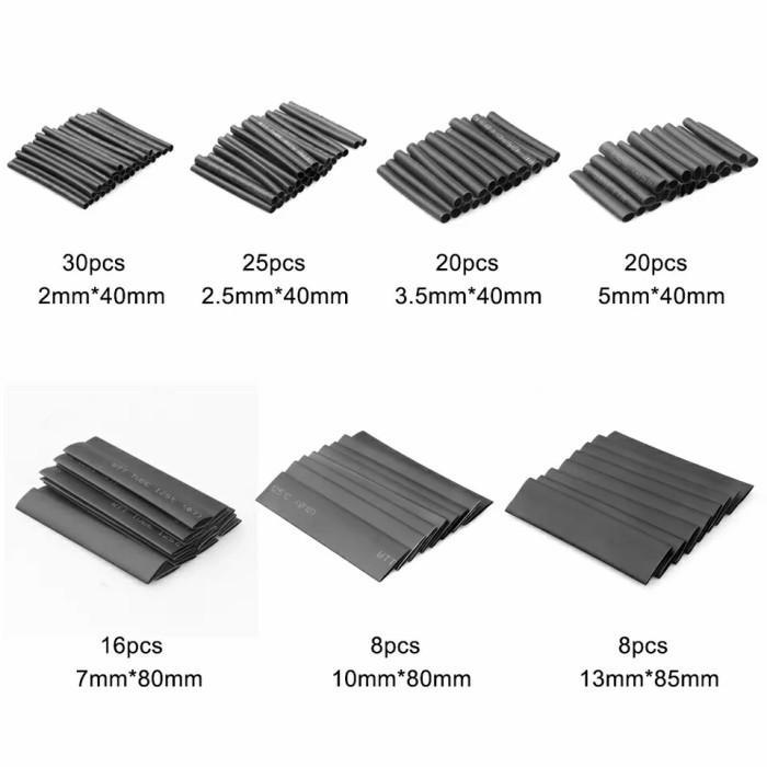 Isolasi Bakar Selongsong Kabel Set Heat Shrink Tube 1 Set 127 Pcs Diameter 2-13mm Material