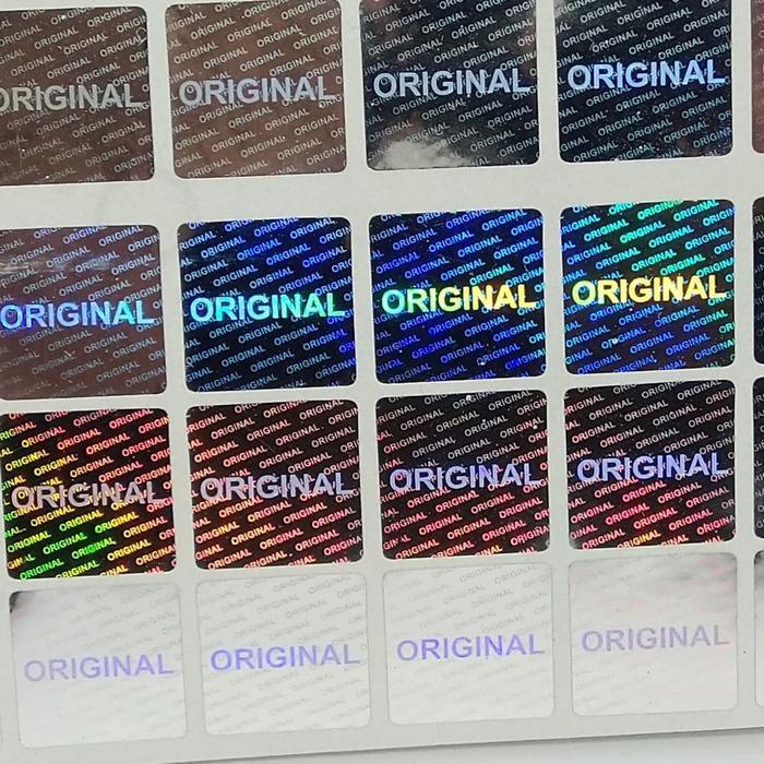 stiker segel hologram original persegi