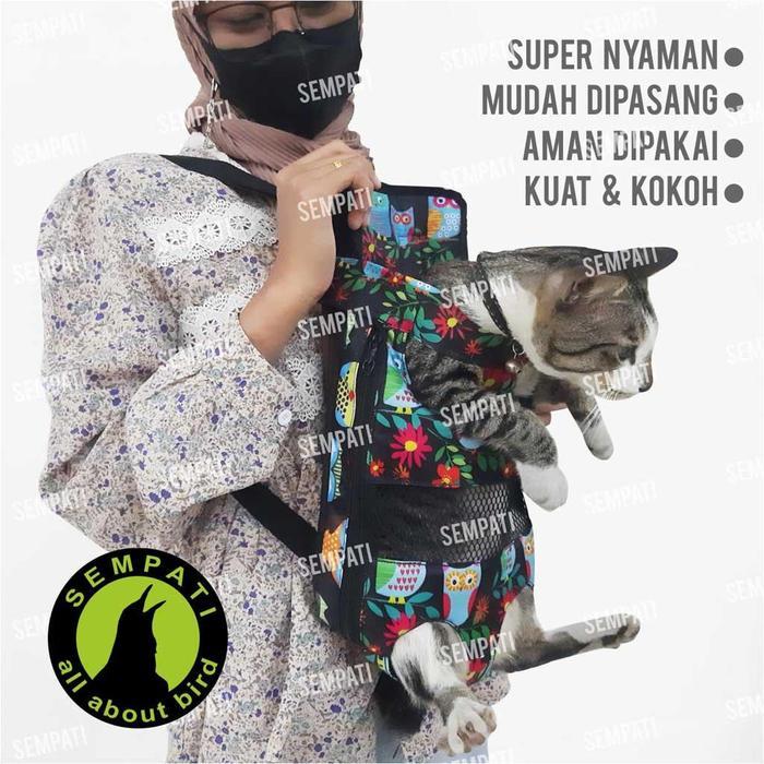 Premium Sempati Tas Kucing Gendong Depan Belakang Gendongan Kucing Anjing Tas Ransel Depan Kucing