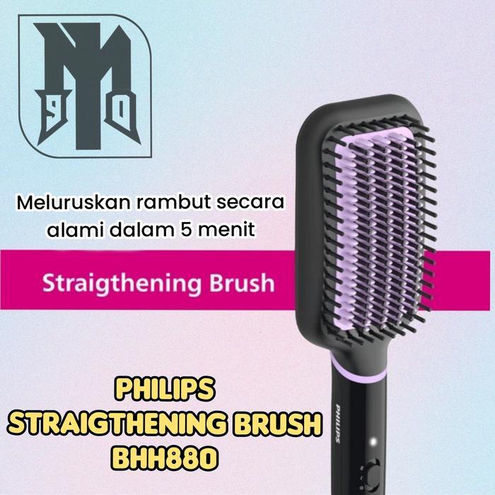 Philips Hair Straigthener Brush Bhh880 Pelurus Rambut Philips Sisir Straightening