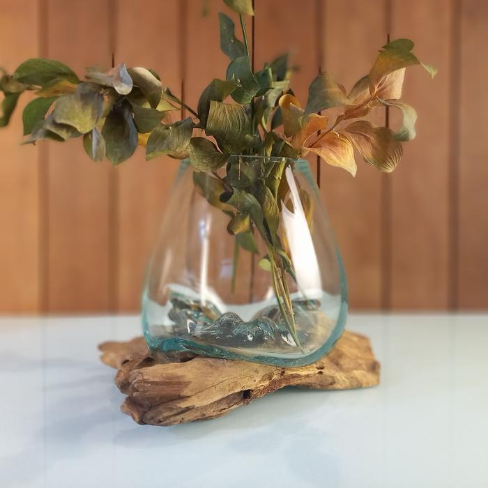 TERLARIS Leolle Bali Vas Bunga Kaca Tiup Glass Terrarium Kaca Unik Dekorasi Meja Estetik Akuarium