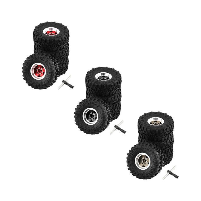 4PCS WHEEL RIMS TIRES SET RC TRUCK TIRES LIGHTWEIGHT DURABLE RC TRUCK WHEEL TIRE RC CAR TIRE FOR