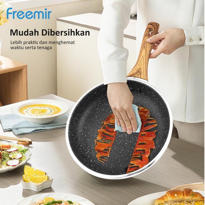 [Crehom] Freemir Wajan Anti Lengket 24 Cm Teflon Penggorengan Frying Anti Mengelupas Set