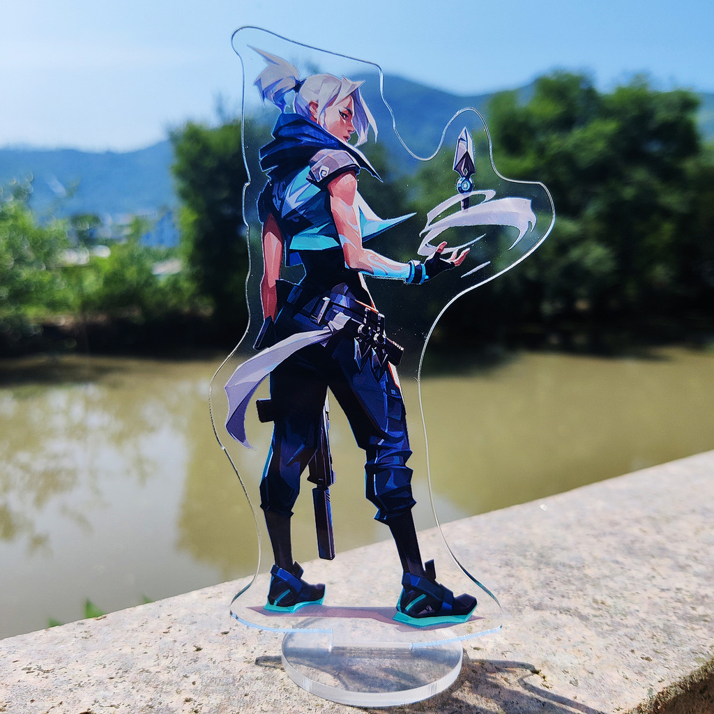 Game Figure Valorant Sage Killjoy Jett Sova Cypher Raze Cosplay Acrylic Model Plate Standing Sign An