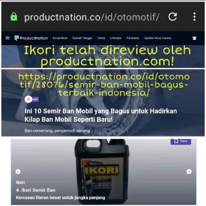 "New" Ikori Semir Ban/Pengkilap Ban/Penghitam Ban Mobil Motor Isi 1 Liter