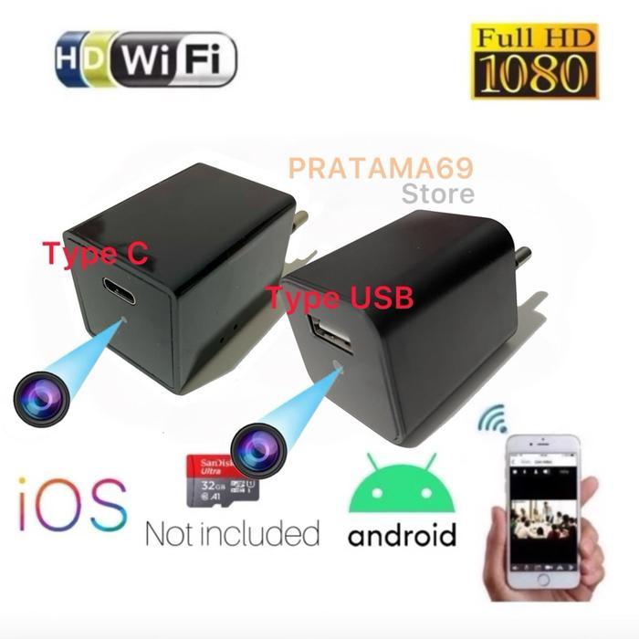 Charger HP Camera Wifi HD Type C + USB Cctv Wireless