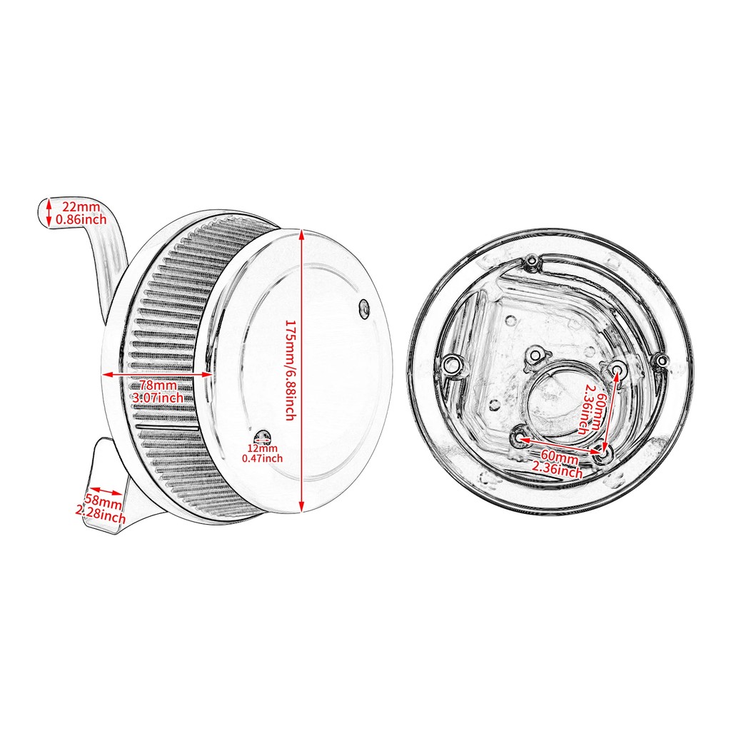 Motorcycle Air Filters Black/Chrome Air Cleaner Intake High Flow Filter For Indian Chief Chieftain