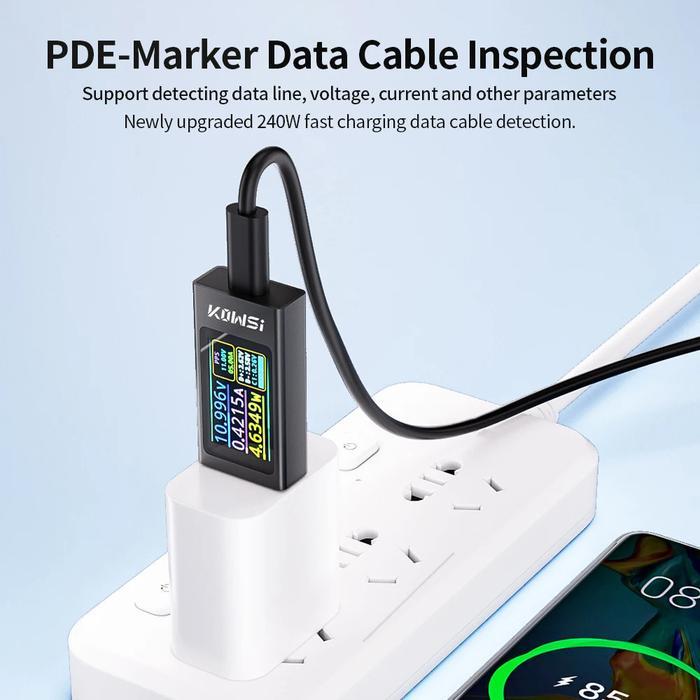 KWS-X1 USB Type C Tester Voltmeter Current Voltage Power Meter Ammeter Fast Charge Detection Trigger