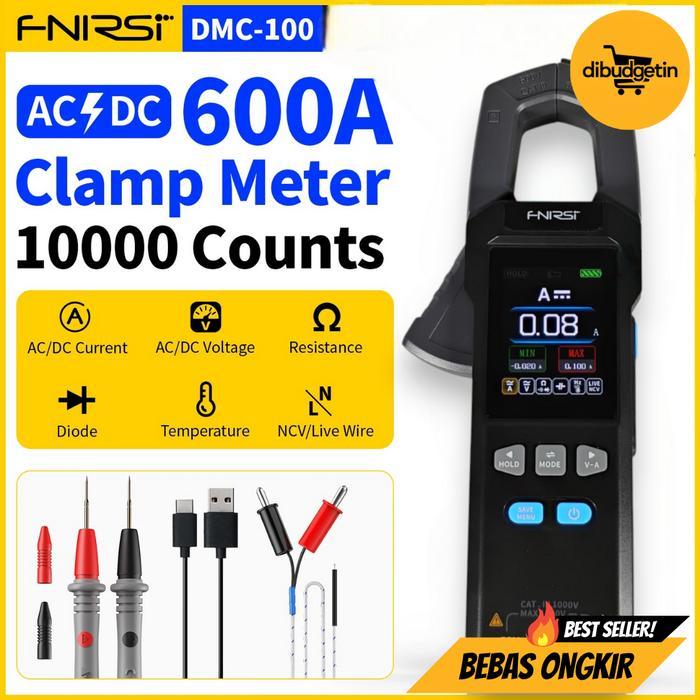 FNIRSI Digital Multimeter Tang Ampere Voltage NCV Tester Clamp 600A - DMC-100