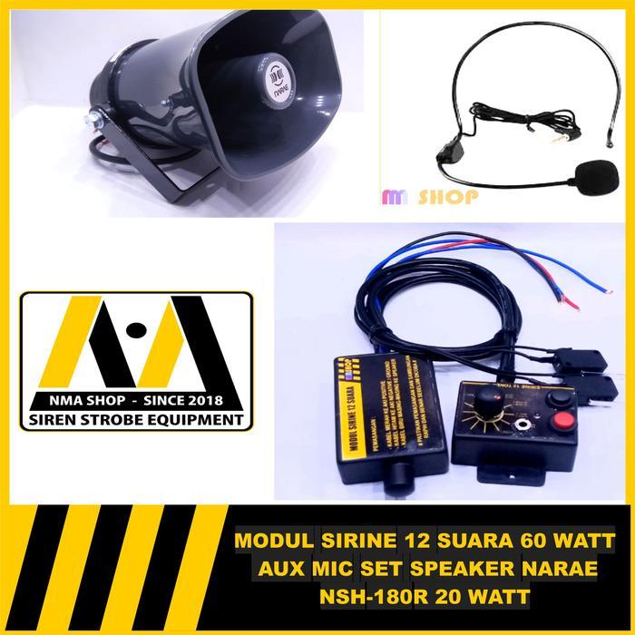 modul sirine 12 suara aux mic volume 60 watt speaker 20 watt