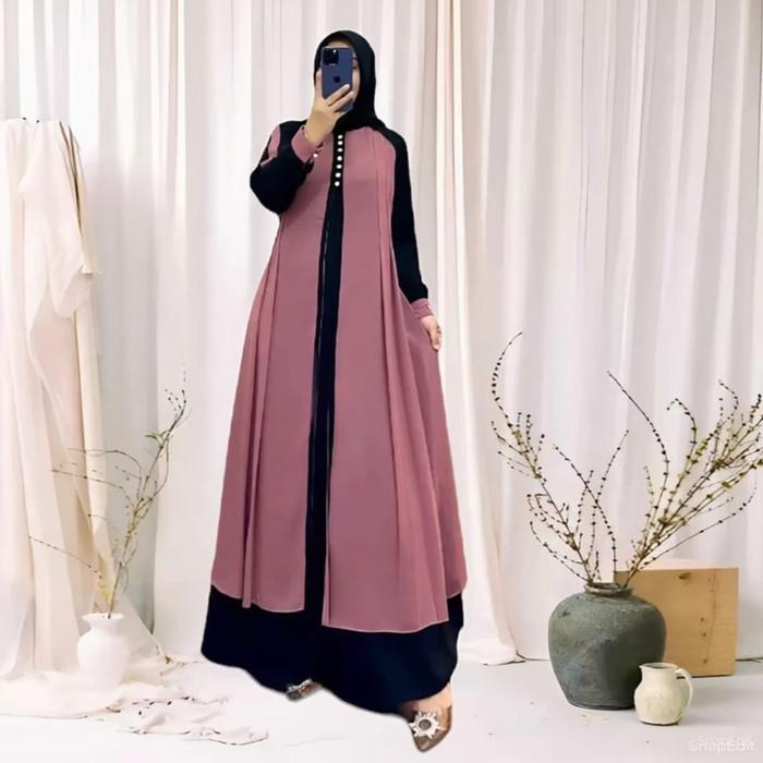 Gamis Abaya Mewah Gamis Elegan Simple Wanita / Gamis Lebaran Terbaru 2026 Dress Muslim Dewasa Remaja