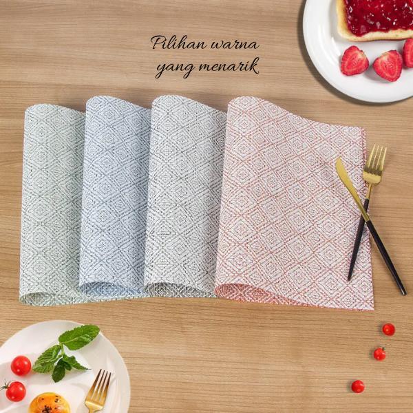 Placemat Set 4 in 1 Premium Mewah Unik Ringan Feminim Dan Anggun Untuk Tatakan Gelas & Piring Meja