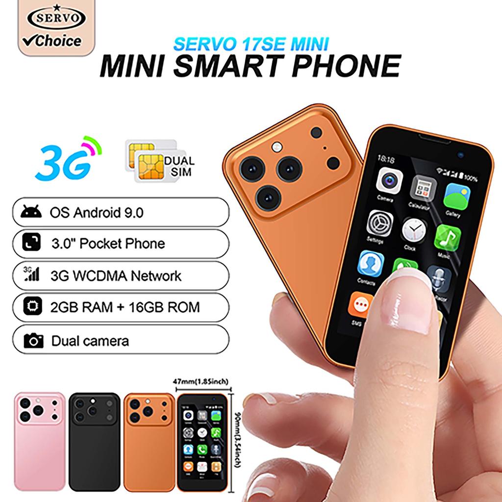 NEW SERVO 17SE Mini Smartphone 3G WCDMA Android 9.0 Dual SIM Standby 2GB+16GB Wifi GPS Play Store