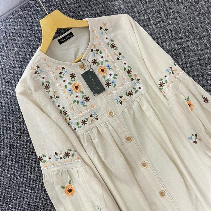 Kayla Dress By.Vnlaaclothing Kayla Dress Cotton Linen Angel Bordir Premium Dress Bordir Terbaru