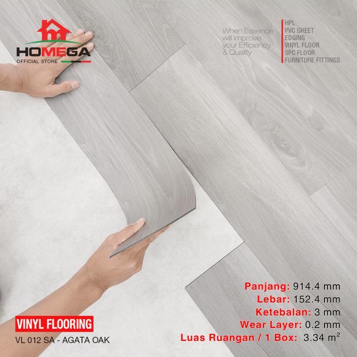 HOMEGA VINYL Flooring - Lantai Kayu Parket Parkit Parquet Stiker - Tekstur Wood Agata Oak - 1 Pcs /