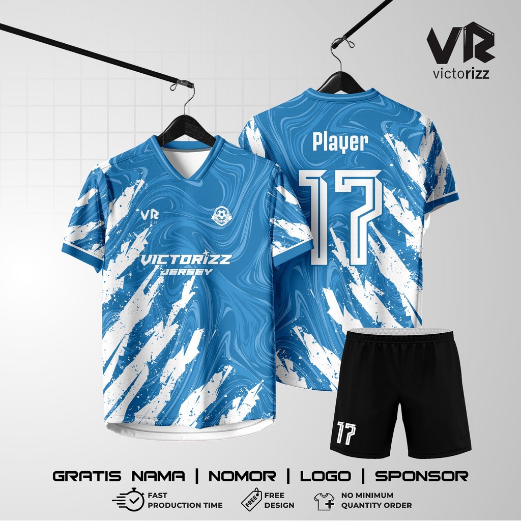 JERSEY FULL PRINTING FREE CUSTOM DESIGN CUSTOM NAMA DAN NOMOR | JERSEY FUTSAL/SEPAK BOLA/BADMINTON/V
