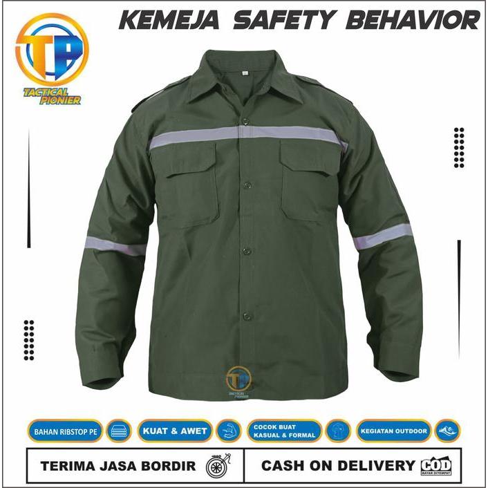 SAFETY! Kemeja M TAC Safety Lengan Panjang Atasan Wearpack Kemeja Wearpack Baju Pria Kerja Hitam