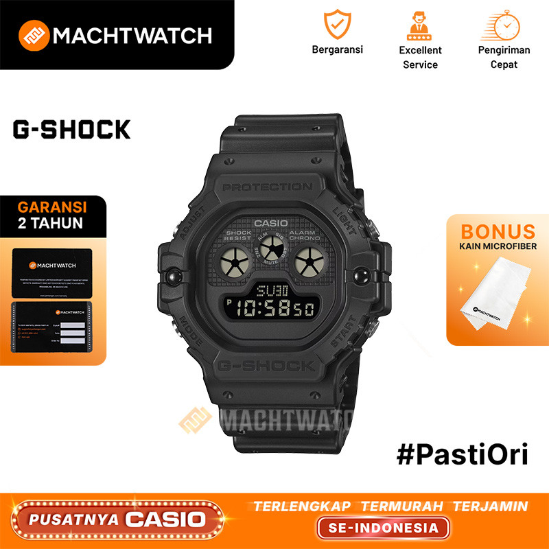 Jam Tangan Pria Casio G-Shock DW-5900UBB-1JF DW-5900UBB DW5900UBB Digital Dial Black Resin Band (JDM
