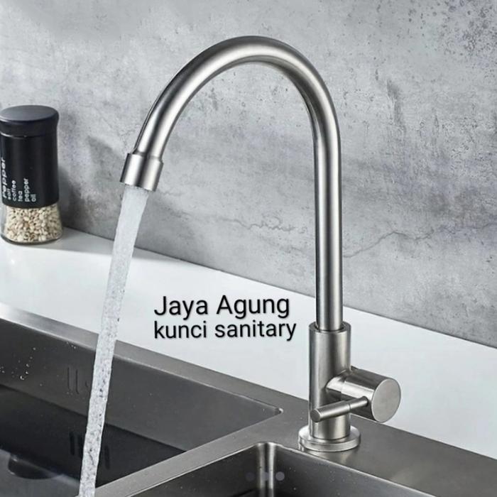 Toto - Keran Kran Air Angsa Sink Wastafel Cuci Piring Dapur Stainless Sus 304