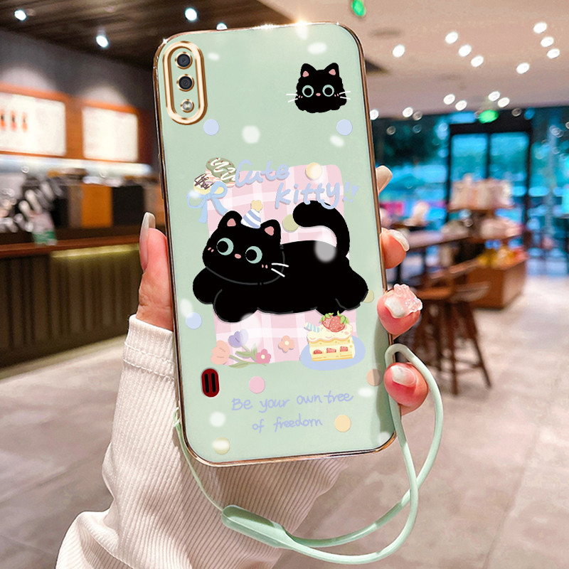 Casing Hp Untuk Samsung Galaxy A01 M01 Core A01 Core Case Casing Graffiti kucing lucu pola Kasus pel