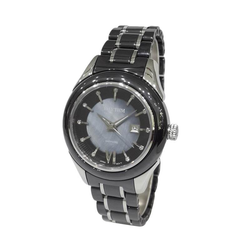 Rhythm Ceramic C1405T05 Jam Tangan Wanita - Black & Silver