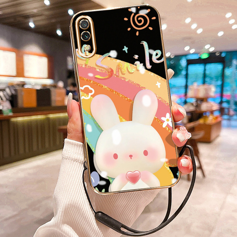 Casing Hp Untuk Xiaomi Redmi 7 7A Y3 6 6A 5A 4A 5 Plus Case chibi Kelinci Pelangi Elektro Plating Ce